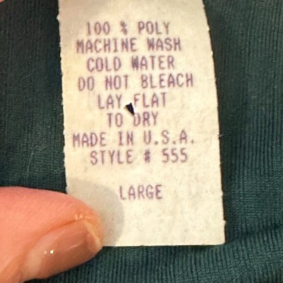 Vintage Jonathan Logan Ribbed Velour Top Shirt Size Large Green Holiday USA - Picture 4 of 5